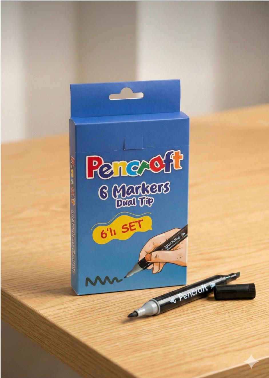 6 Renk Çift Uçlu Kalem Boyama Seti