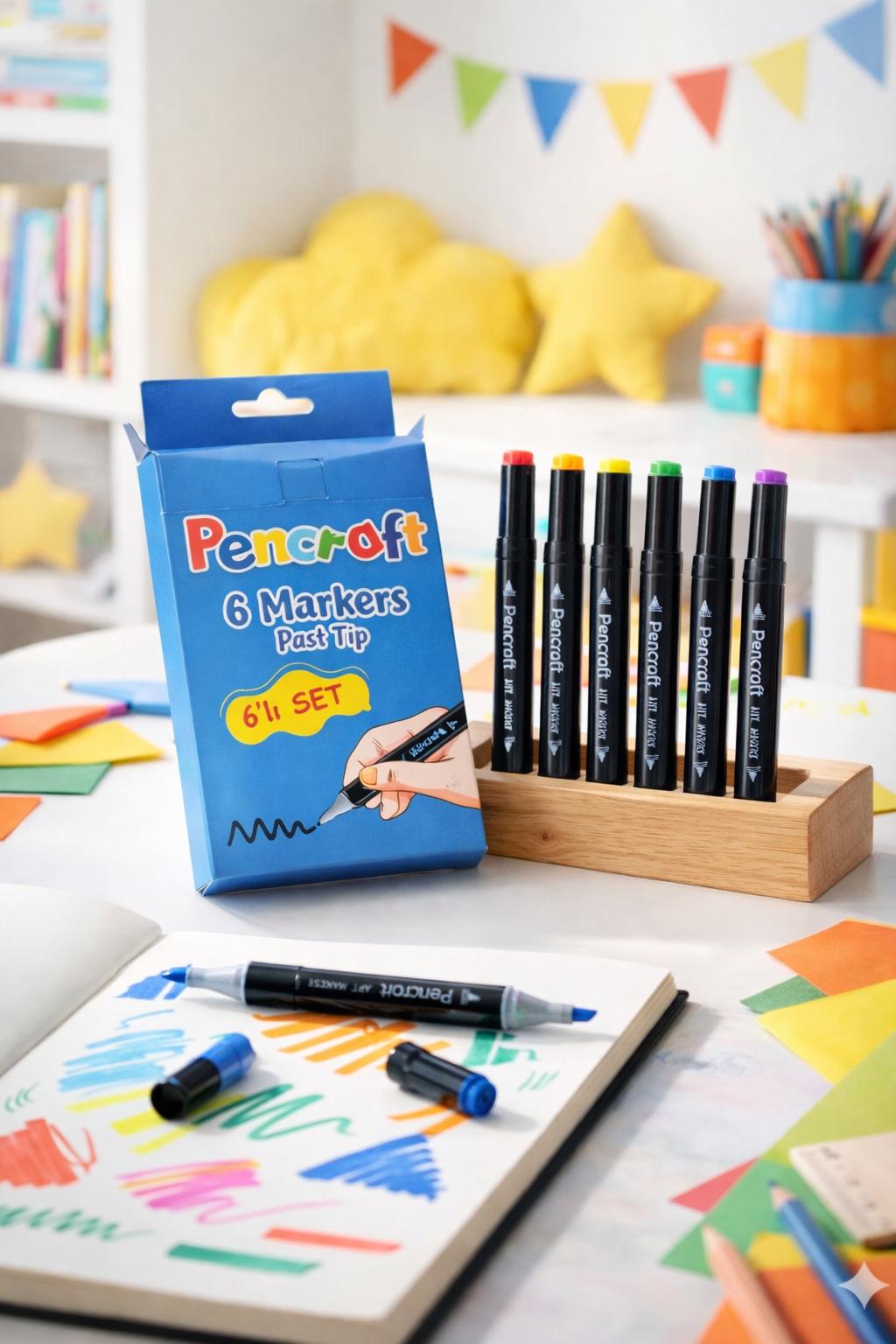 6 Renk Çift Uçlu Kalem Boyama Seti