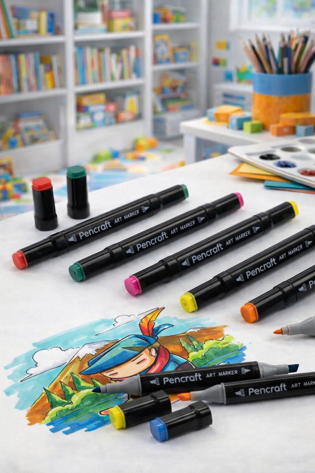 6 Renk Çift Uçlu Kalem Boyama Seti