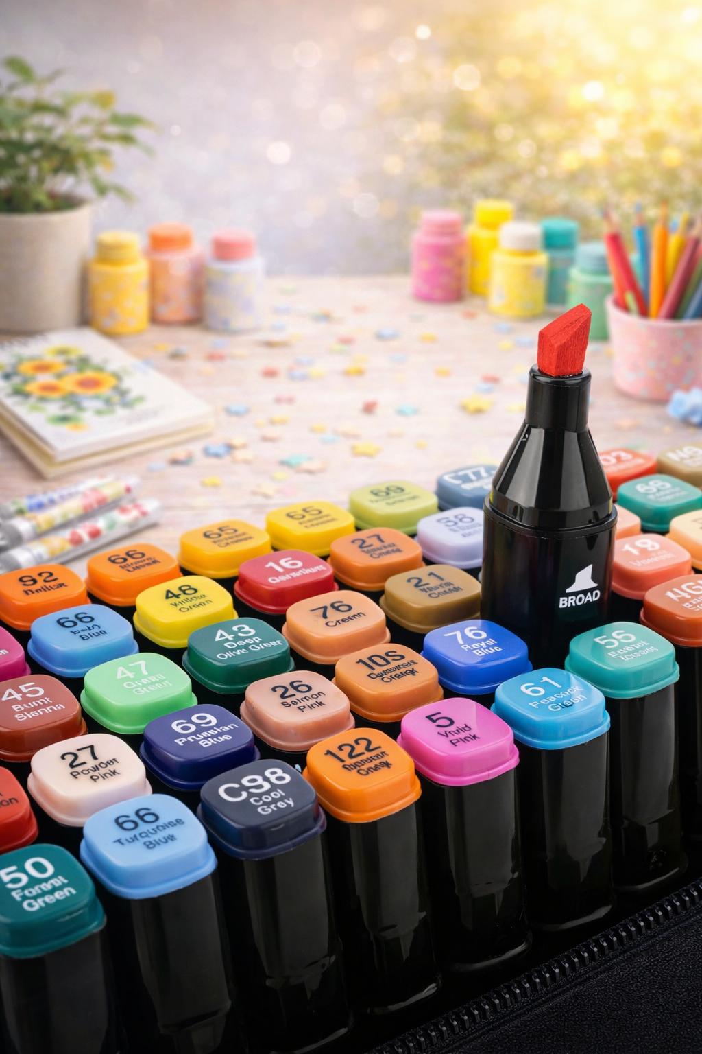 100'lü Çift Taraflı Profesyonel Marker Keçeli Kalem Seti