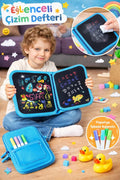 Eğitici Silinebilir Çocuklar İçin Çizim Defteri - 6 Kalem Hediyeli