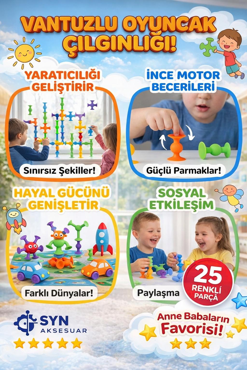 25'li Renkli Vakumlu İnşa Oyunu