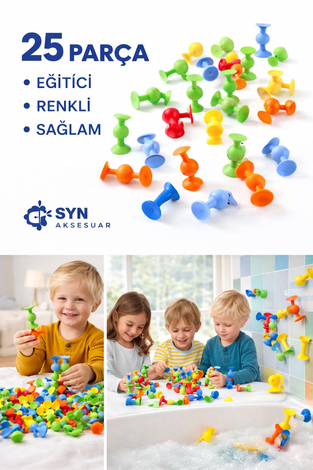 25'li Renkli Vakumlu İnşa Oyunu